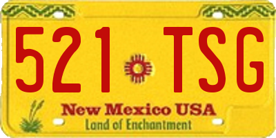 NM license plate 521TSG