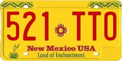 NM license plate 521TTO