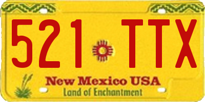 NM license plate 521TTX
