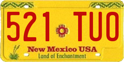 NM license plate 521TUO