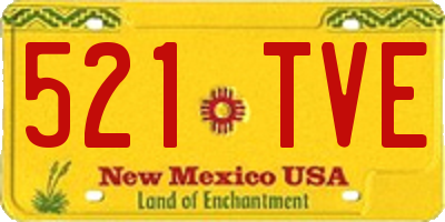 NM license plate 521TVE