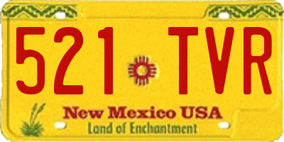 NM license plate 521TVR