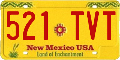 NM license plate 521TVT