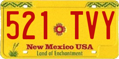 NM license plate 521TVY