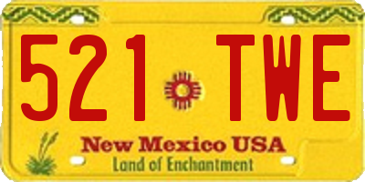 NM license plate 521TWE