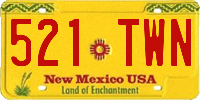 NM license plate 521TWN