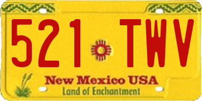 NM license plate 521TWV