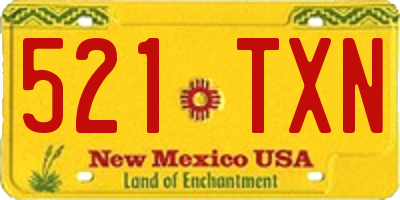 NM license plate 521TXN