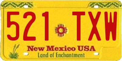NM license plate 521TXW