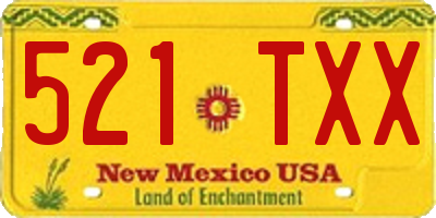 NM license plate 521TXX