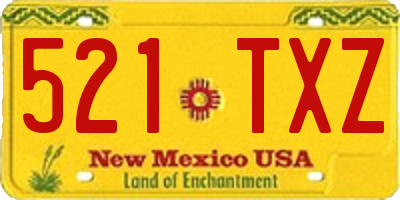 NM license plate 521TXZ