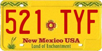 NM license plate 521TYF