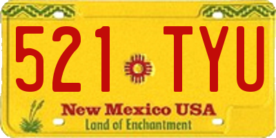 NM license plate 521TYU