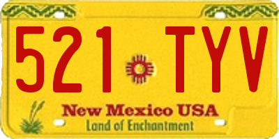 NM license plate 521TYV