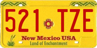 NM license plate 521TZE