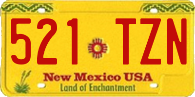 NM license plate 521TZN