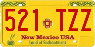 NM license plate 521TZZ