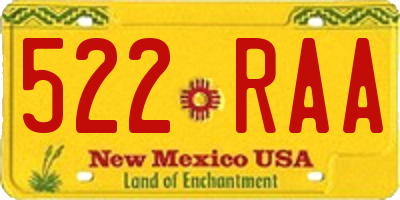 NM license plate 522RAA