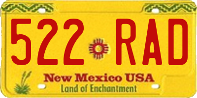 NM license plate 522RAD