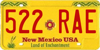 NM license plate 522RAE