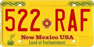 NM license plate 522RAF