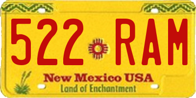 NM license plate 522RAM