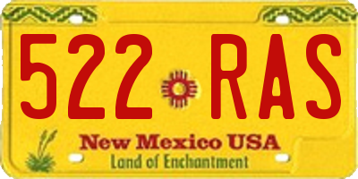 NM license plate 522RAS