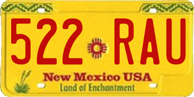 NM license plate 522RAU
