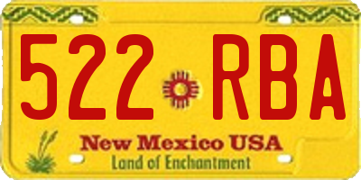 NM license plate 522RBA