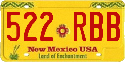 NM license plate 522RBB