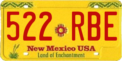 NM license plate 522RBE
