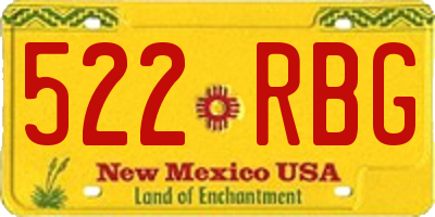 NM license plate 522RBG