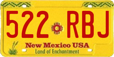 NM license plate 522RBJ