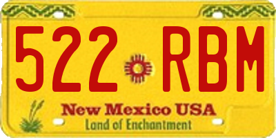 NM license plate 522RBM