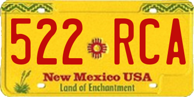 NM license plate 522RCA