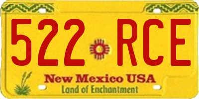 NM license plate 522RCE