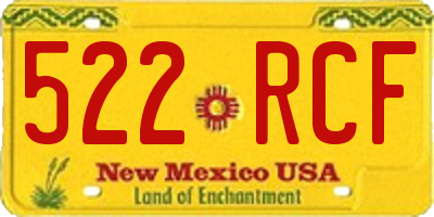 NM license plate 522RCF