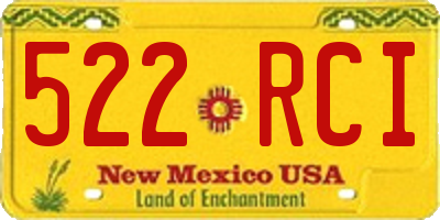 NM license plate 522RCI