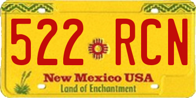 NM license plate 522RCN