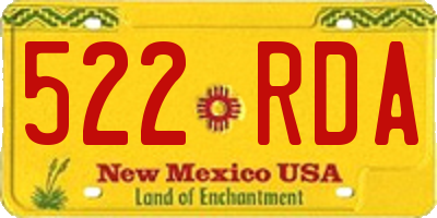 NM license plate 522RDA