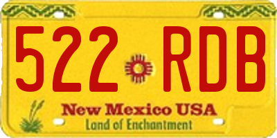 NM license plate 522RDB