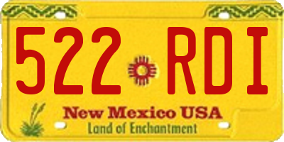NM license plate 522RDI