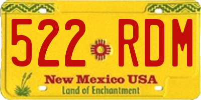 NM license plate 522RDM