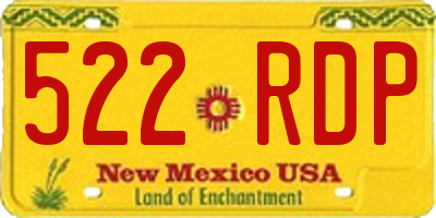 NM license plate 522RDP