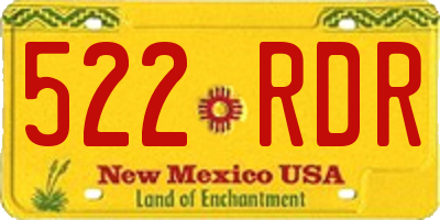 NM license plate 522RDR