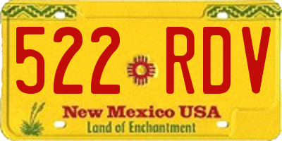 NM license plate 522RDV