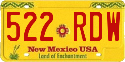 NM license plate 522RDW