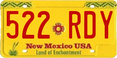 NM license plate 522RDY