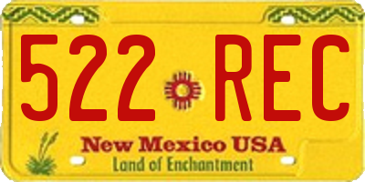 NM license plate 522REC