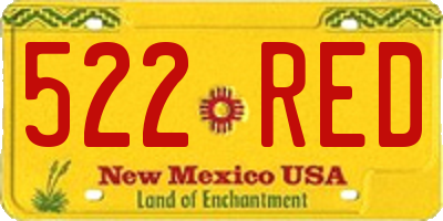 NM license plate 522RED